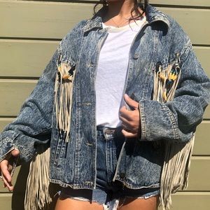 Denim Jacket w/ Fringe